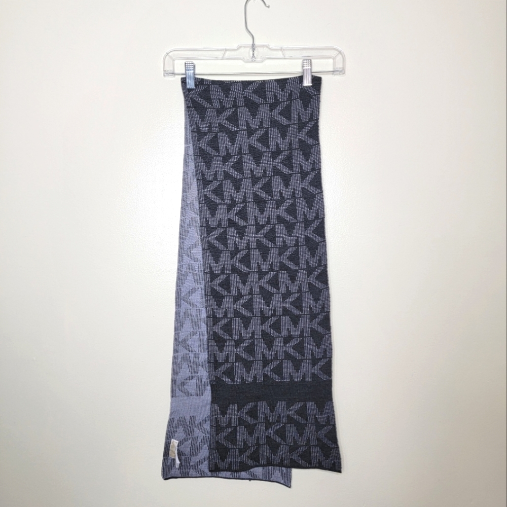 Michael Kors Black/Gray Logo Scarf
